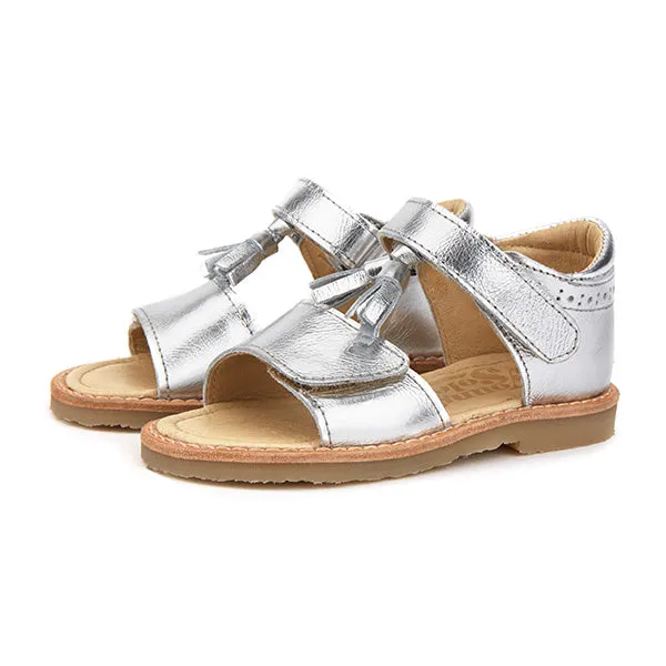 Flo Tassel Kids Sandal Silver Leather boutique - Sandals