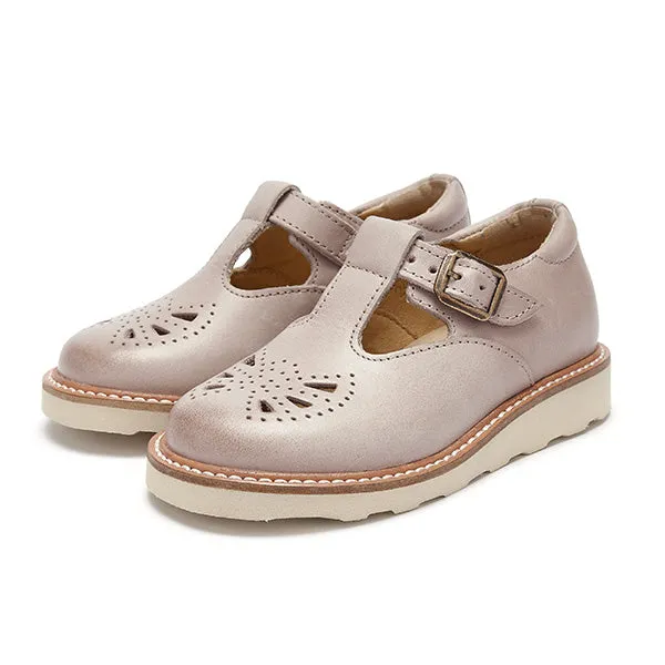 sorrowful Rosie T-Bar Kids Shoe Mink Leather - Shoes